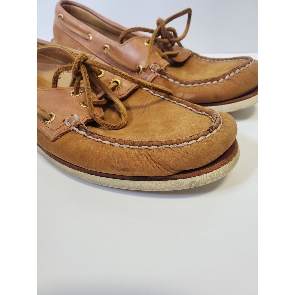 Sperry Gold Cup Boat Shoes Men's 8.5 Tan Brown Leather 2-Eye Top Sider - Picture 3 of 12